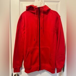 PJ Mark Men's X-Large Red Full Zip Hooded Sweatshirt | 100% Polyester